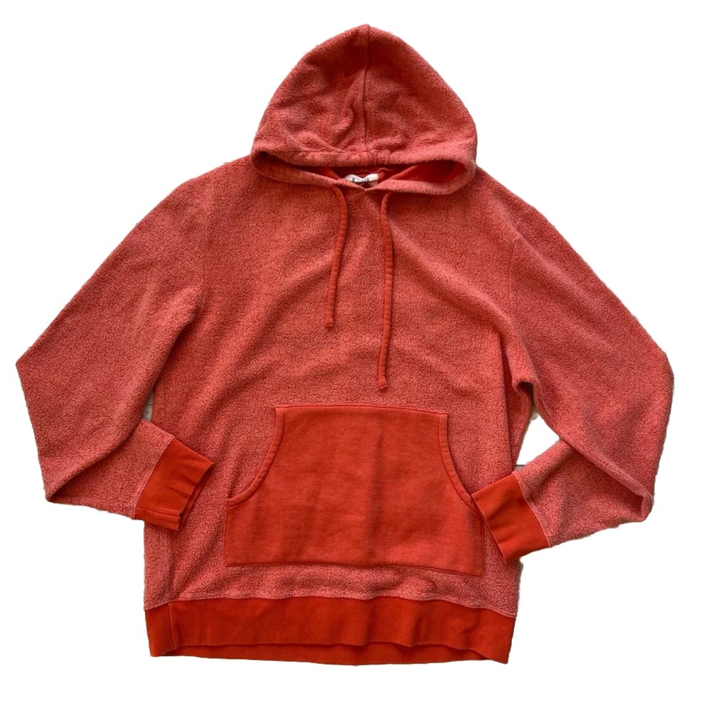 M. Singer Men Orange Hoodie Pullover Long Sleeve Sweatshirt US XL